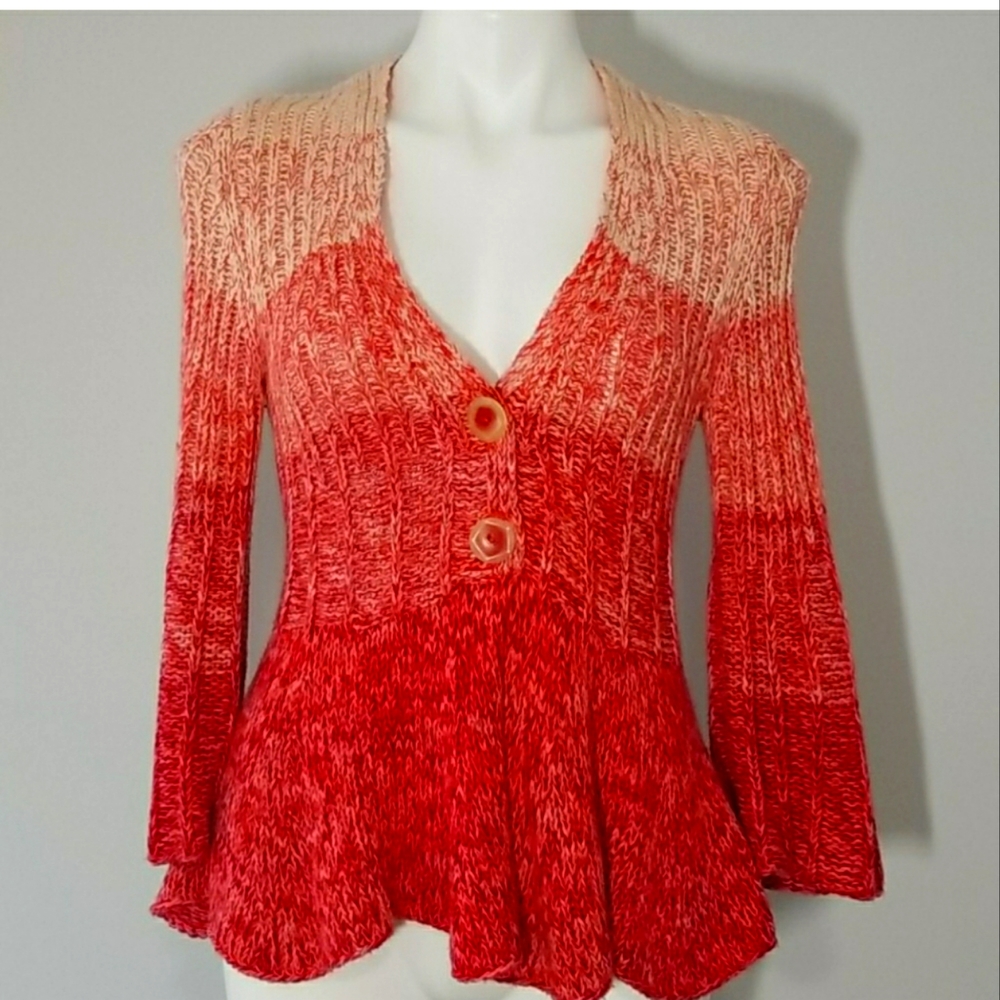 Sparrow Ombre Peplum Knit Cardigan sweater